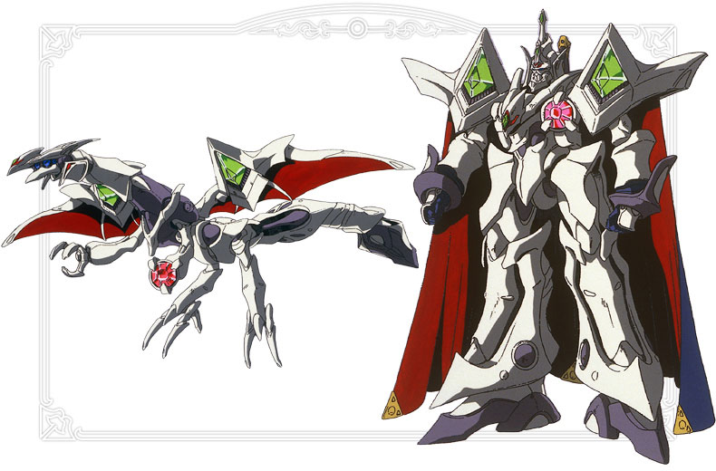 L'Escaflowne in versione drago e antropomorfa