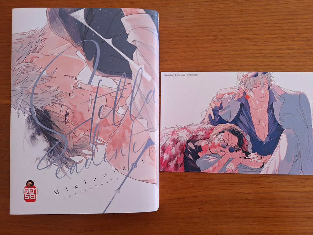 Il volume e la cartolina di Stella cadente - Nagareboshi