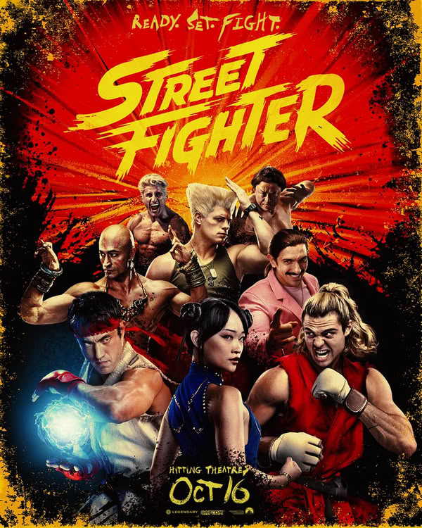 La locandina di Street Fighter con gli eroi