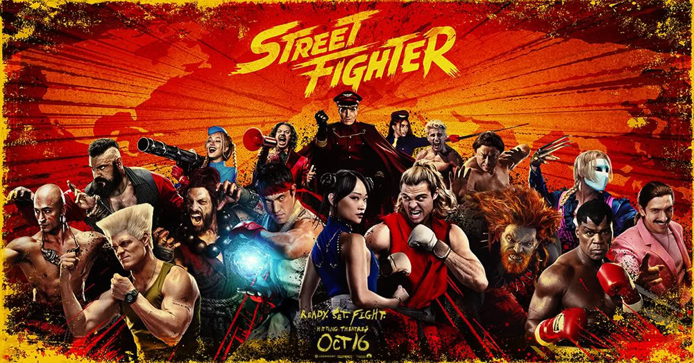 La locandina di Street Fighter con tutti i personaggi