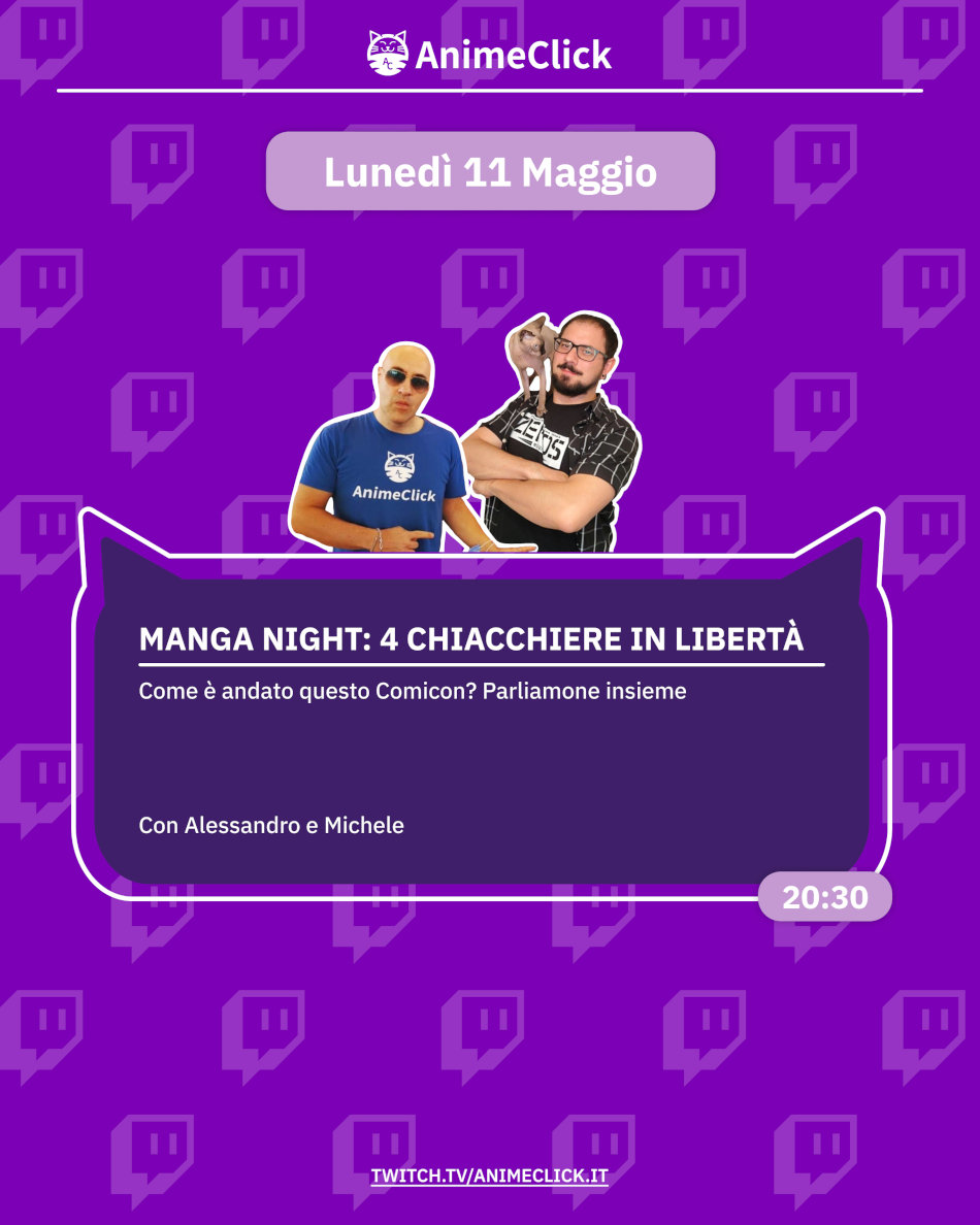 AnimeClick su Twitch: programma dall'11 al 17 maggio