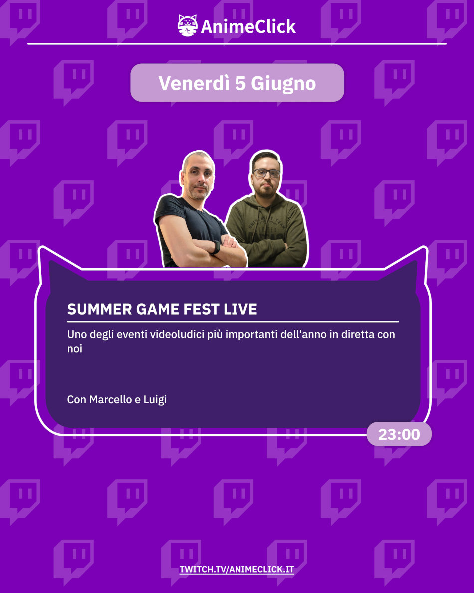 AnimeClick su Twitch: programma dall'1 al 7 giugno AnimeClick su Twitch: programma dall'1 al 7 giugno