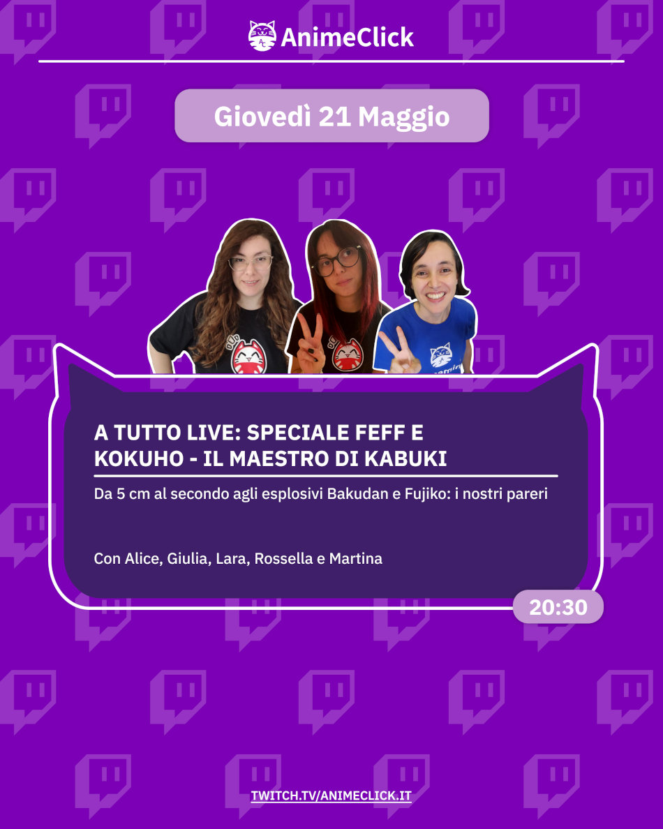 AnimeClick su Twitch: programma dal 18 al 24 maggio