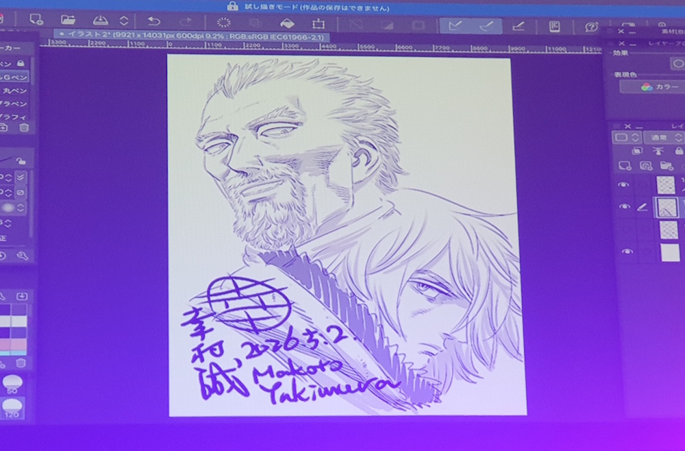 Askeladd e Thorfinn realizzati durante lo showcase di Vinland Saga