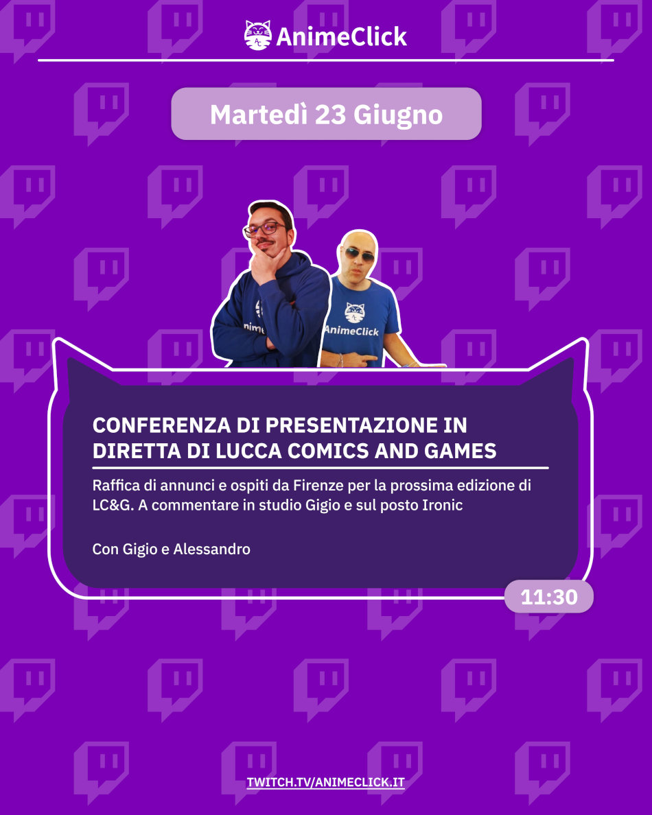 AnimeClick su Twitch: programma dal 22 al 28 giugno AnimeClick su Twitch: programma dal 22 al 28 giugno