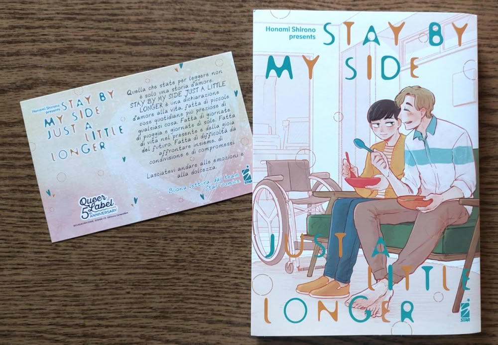 La copertina dell'edizione italiana di Stay by My Side, Just a Little Longer edita da Star Comis La copertina dell'edizione italiana di Stay by My Side, Just a Little Longer edita da Star Comis