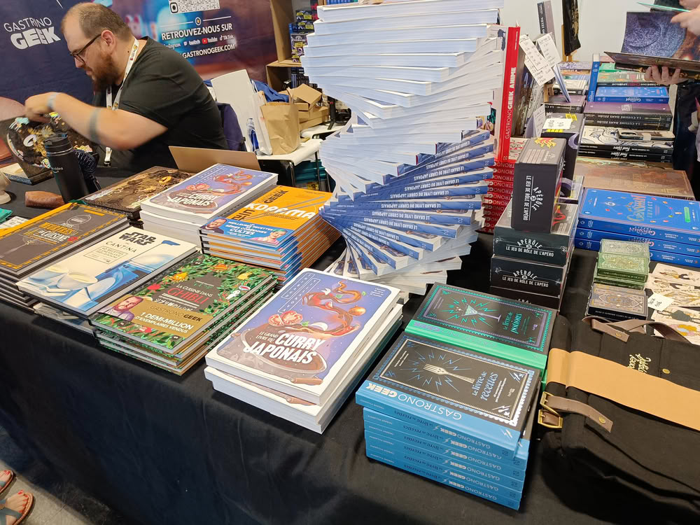 Lo stand di Gastronogeek e i suoi libri Lo stand di Gastronogeek e i suoi libri