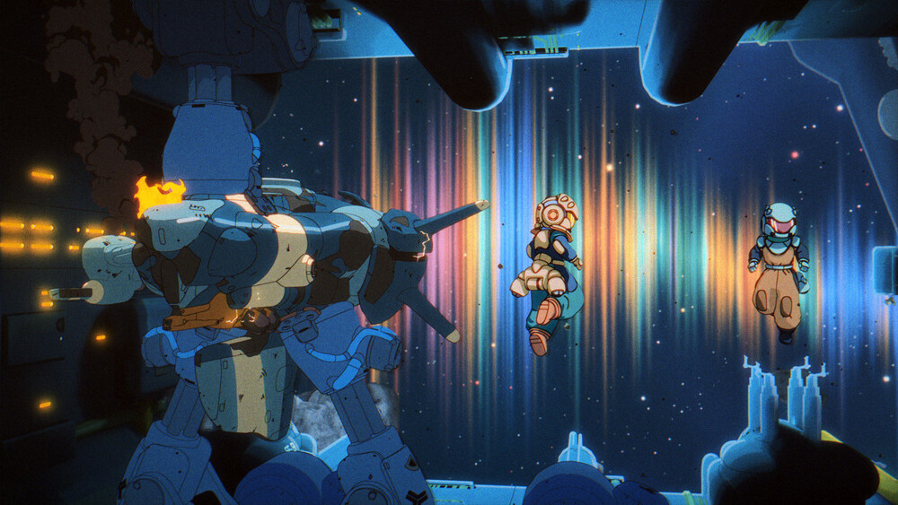 Maki e Omura mentre raggiungono la loro astronave