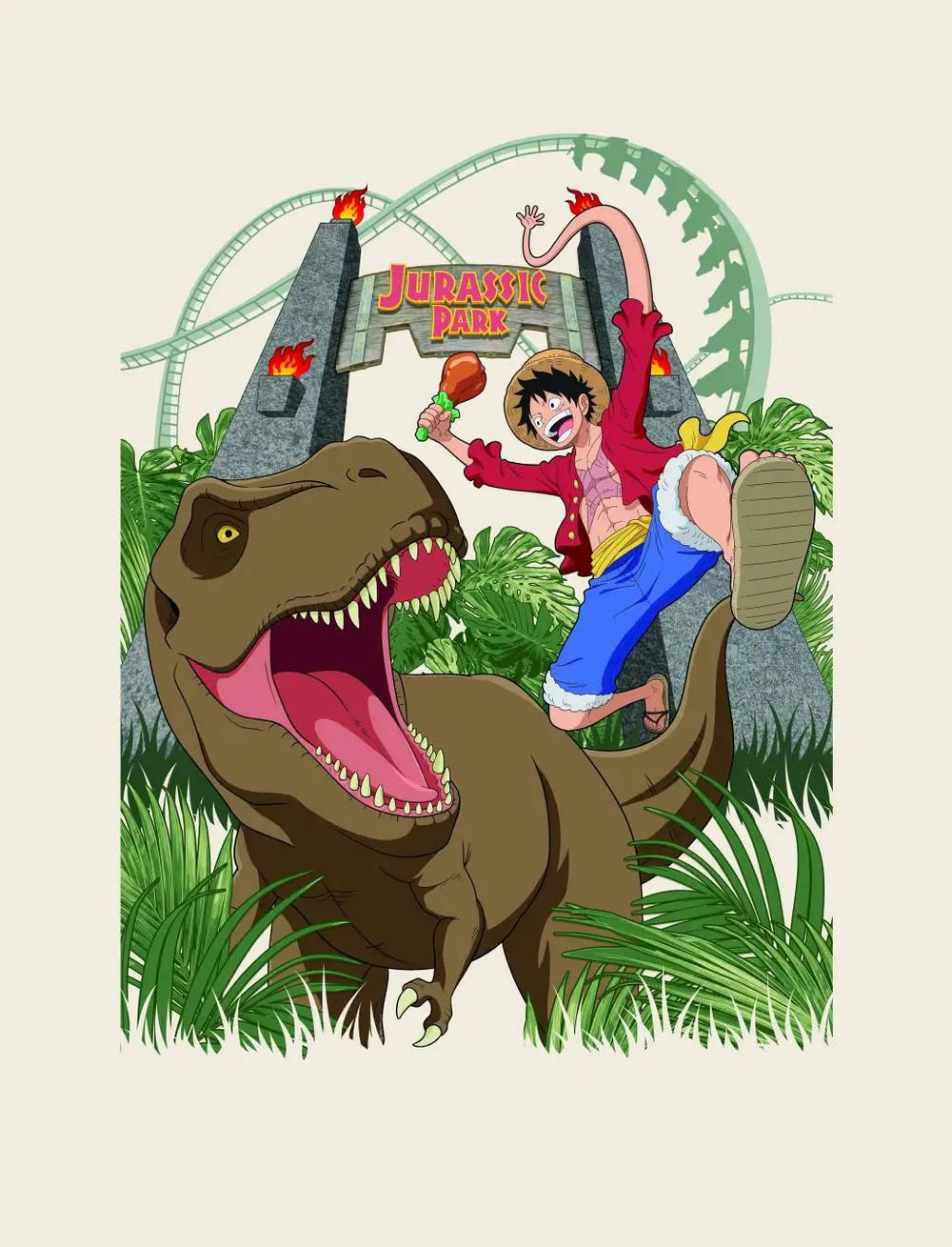 One Piece x Jurassic Park