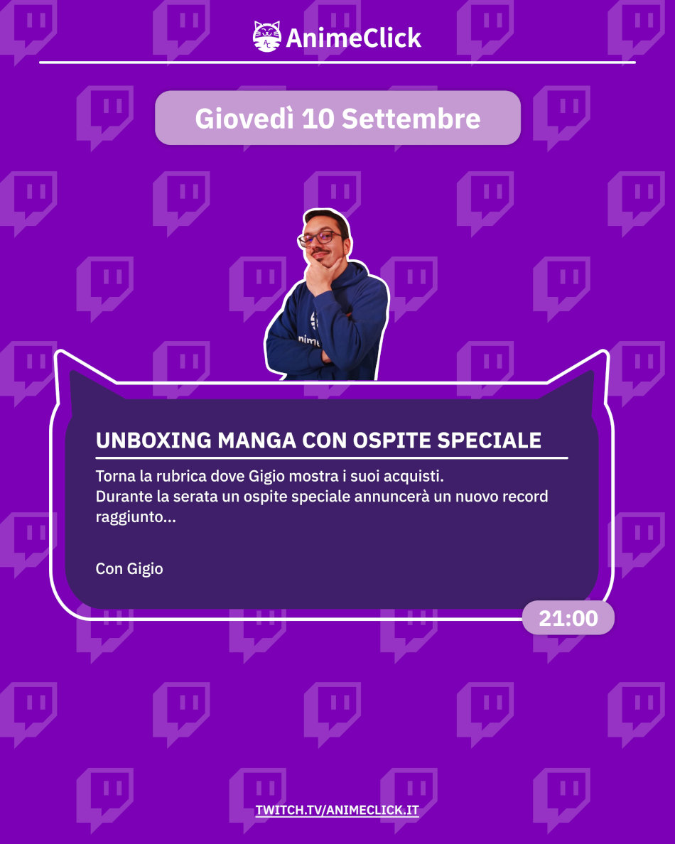 AnimeClick su Twitch: programma dal 7 a 13 settembre AnimeClick su Twitch: programma dal 7 a 13 settembre