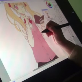 Mangaka all'opera: guarda Mayu Sakurai disegnare su touch pen tablet