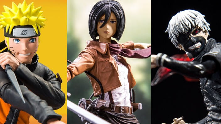 Naruto, Kaneki e Mikasa in figure da parte di McFarlane Toys