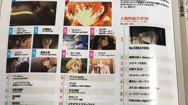 Classifica Newtype d'agosto: irrompe Re:Creators