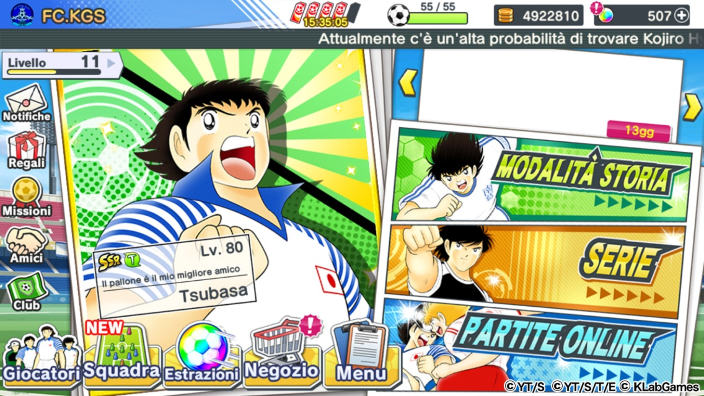 Captain Tsubasa Dream Team disponibile su mobile