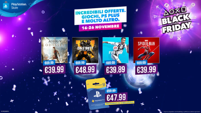 PlayStation, iniziano oggi le offerte per il Black Friday