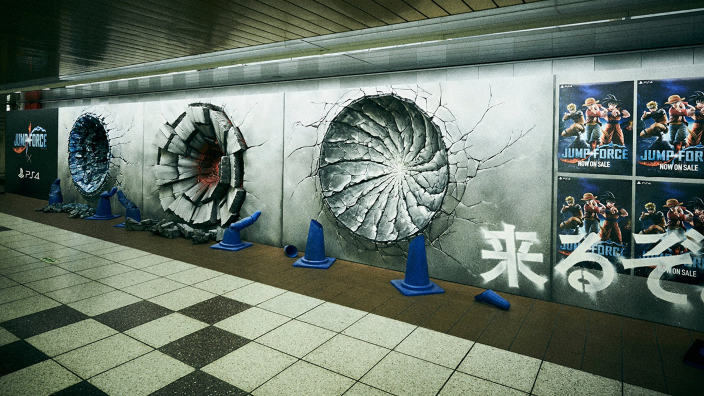 La stazione di Shinjuku distrutta dai personaggi di Jump Force