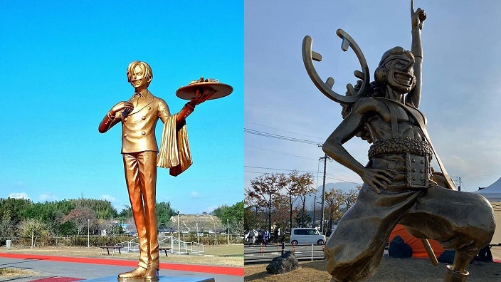 One Piece: le statue della ciurma per le vittime del terremoto di Kumamoto