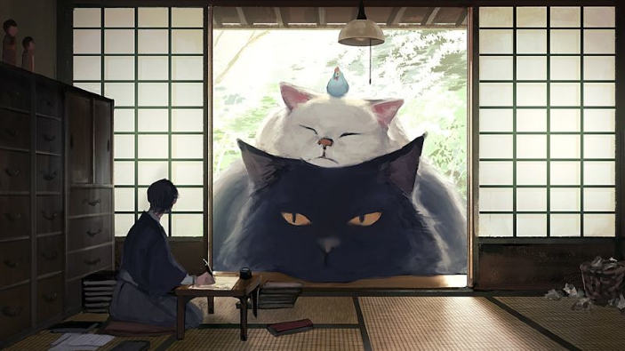 Artista giapponese crea immagini oniriche con protagonisti animali giganti