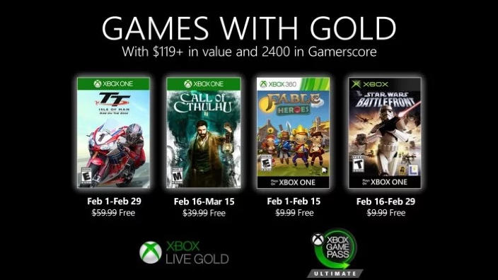 Annunciati i Games With Gold di febbraio 2020