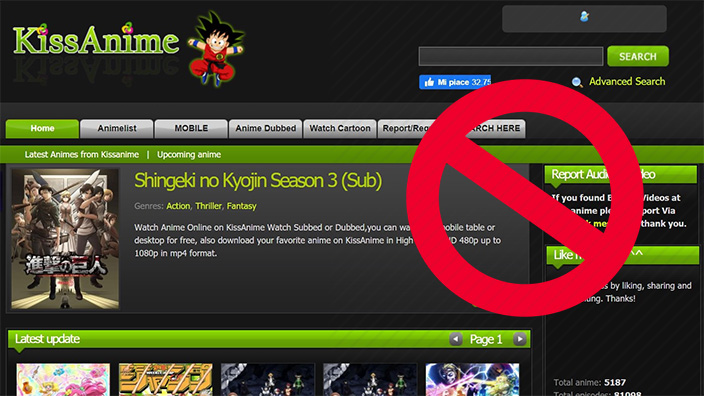 Copyright: la legge anti-pirateria fa chiudere il sito KissAnime