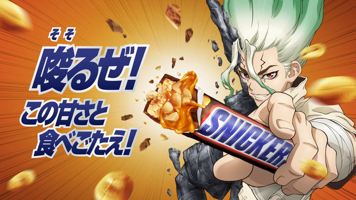 Dr. Stone, Senku salva il mondo con la bontà degli Snickers!