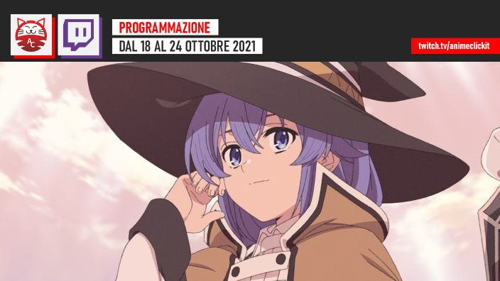 AnimeClick su Twitch: programma della settimana 18-24 ottobre 2021