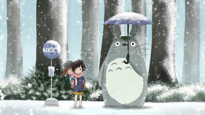 Le splendide immagini della neve sul Museo Ghibli