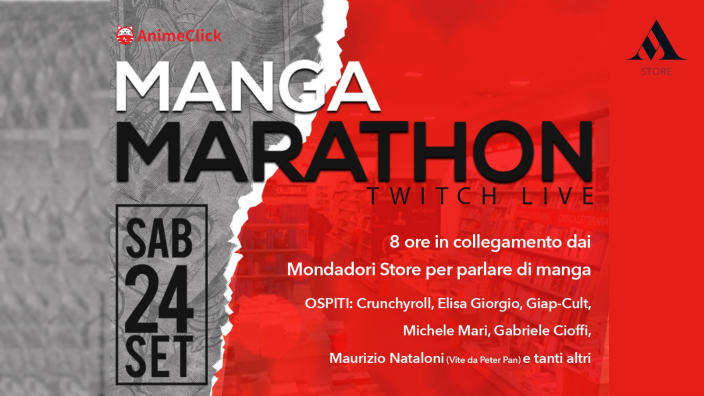 MANGA MARATHON - Mondadori e AnimeClick insieme su Twitch