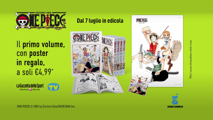 One Piece torna in edicola con La Gazzetta dello Sport e TV Sorrisi e Canzoni