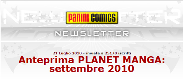 Planet Manga Newsletter Planet Manga Newsletter
