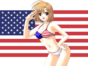 Kaede Fuyou from Shuffle (drawn by Aoi Nishimata) - American Flag Anime