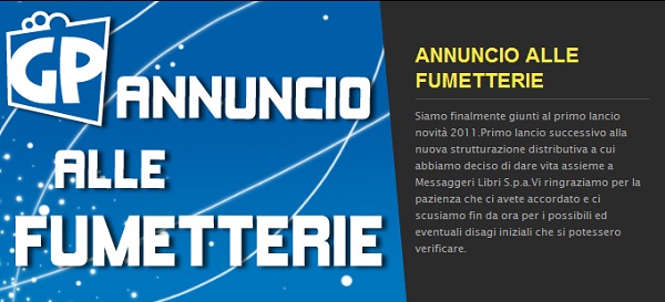 gp annuncio alle fumetterie 