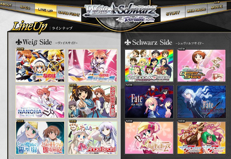 Weiss Schwarz - Lineup Weiss Schwarz - Lineup