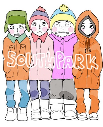 Shimura Takako (Aoi Hana, Hourou Musuko) si cimenta con South Park