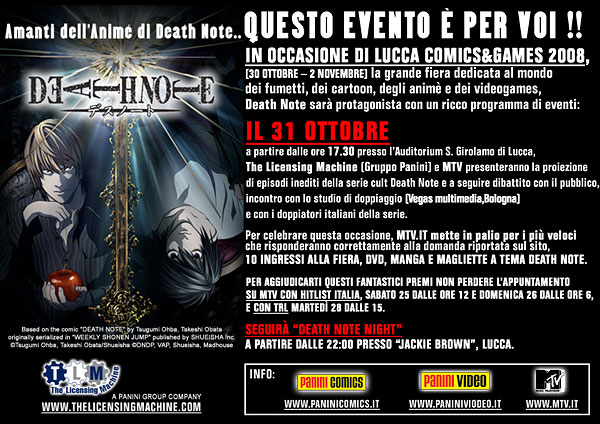 Evento Death note a Lucca 2008