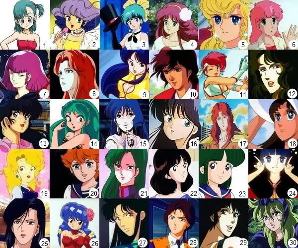 Sondaggione Miss Sexy Anime 80s mosaico