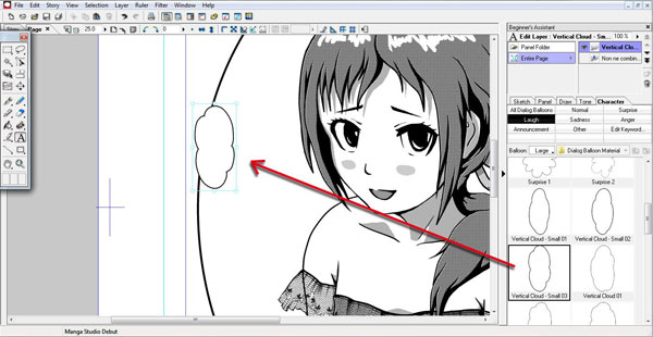 Manga Studio Debut - Applicazione balloon