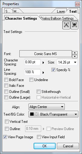 Manga Studio Debut - finestra proprietà balloon 1 Manga Studio Debut - finestra proprietà balloon 1
