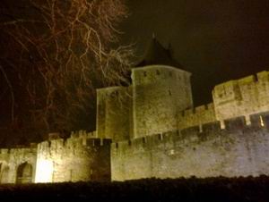 Carcassonne - view night Carcassonne - view night
