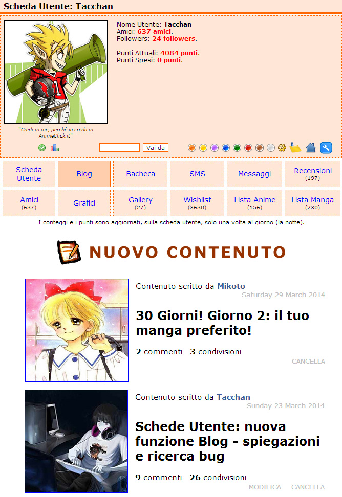 Sezione Blog