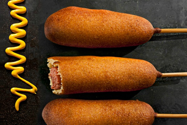 street food corn dogs