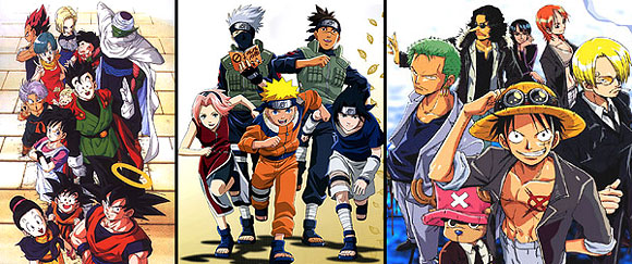 dragon ball-naruto-one piece