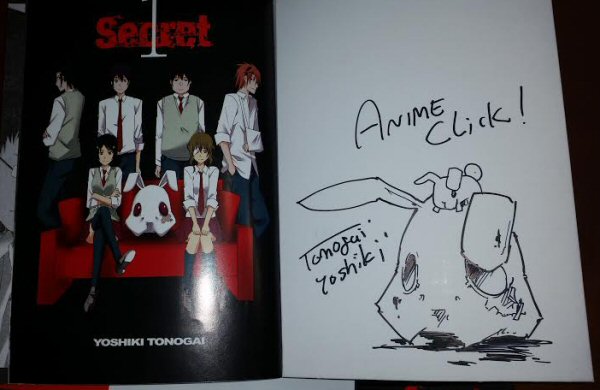 Autografo con disegno di Yoshiki Tonogai